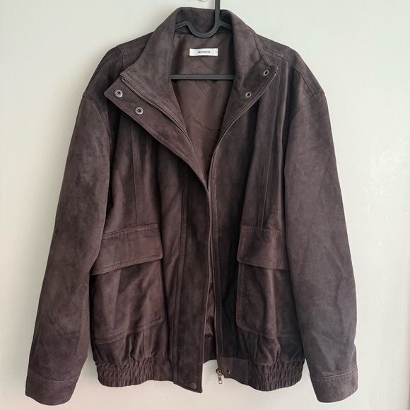 NEVER WORN Real Suede Leather Bomber Jacket - Picture 2 of 16